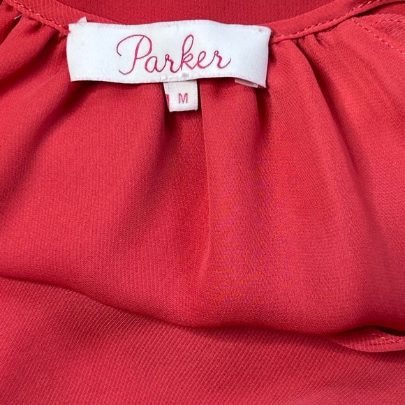 Parker Coral Pink Blouson Halter Mini Dress Size M - Picture 8 of 10